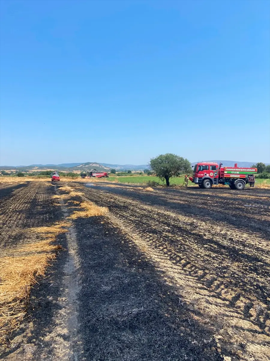 Çanakkale'de tarım arazisinde yangın söndürüldü