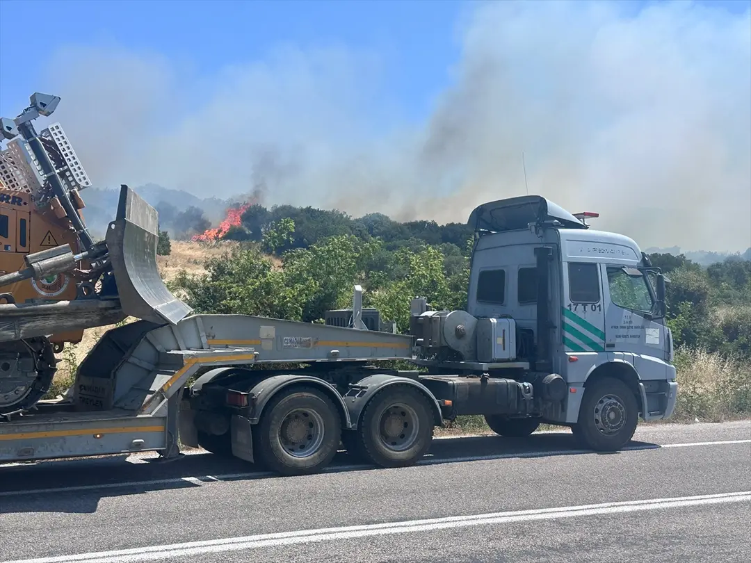 Çanakkale'de ormanlık alanda çıkan yangına müdahale ediliyor