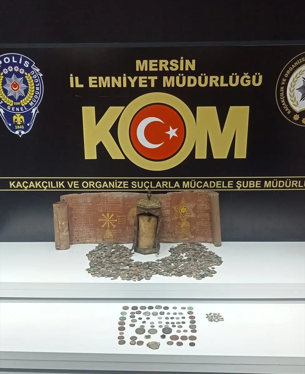 Mersin'de uyuşturucu ve tarihi eser operasyonunda 4 şüpheli tutuklandı