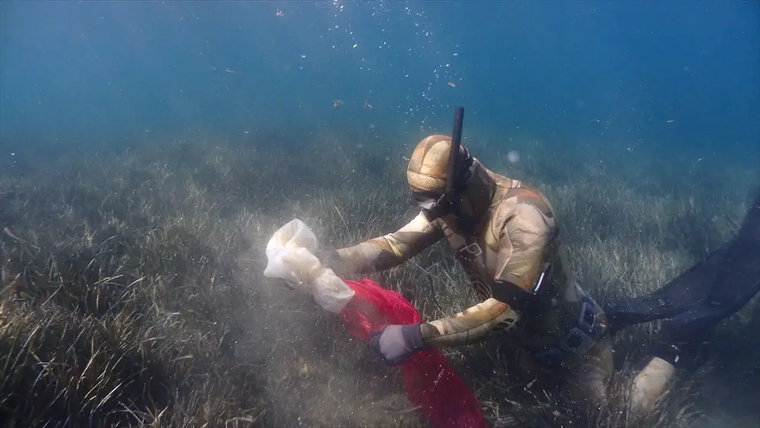 Bodrum'da deniz dibi temizlendi: 410 kg atık çıkarıldı