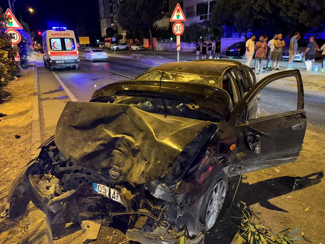 Aydın'da ağaca çarpan otomobilde 6 yaralı