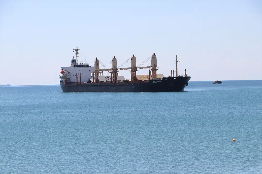 Tekirdağ'da karaya oturan gemi için önlem alındı