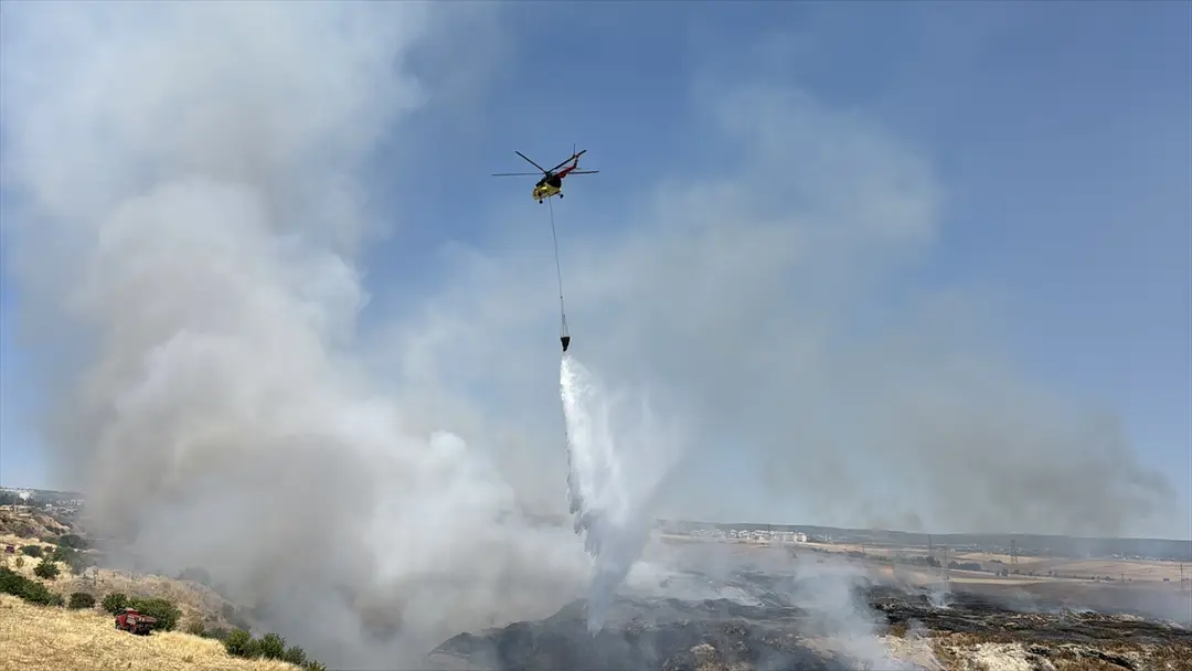 Stoppelfeldbrand in Safranbolu: Einsatzkräfte greifen ein