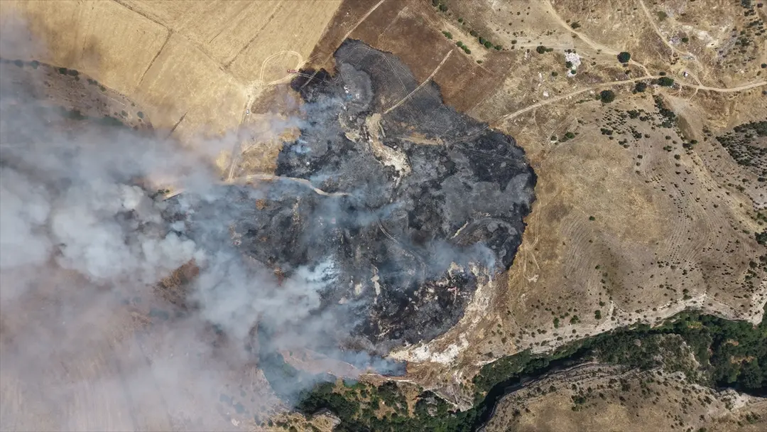 Stoppelfeldbrand in Safranbolu: Einsatzkräfte greifen ein