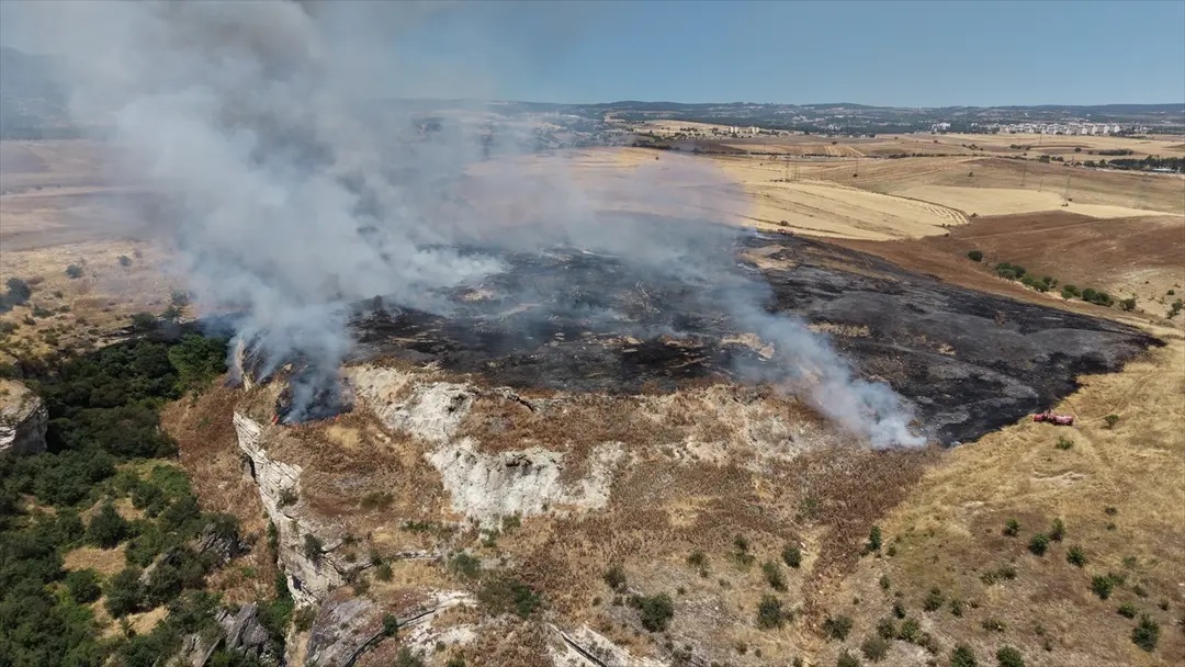 Stoppelfeldbrand in Safranbolu: Einsatzkräfte greifen ein