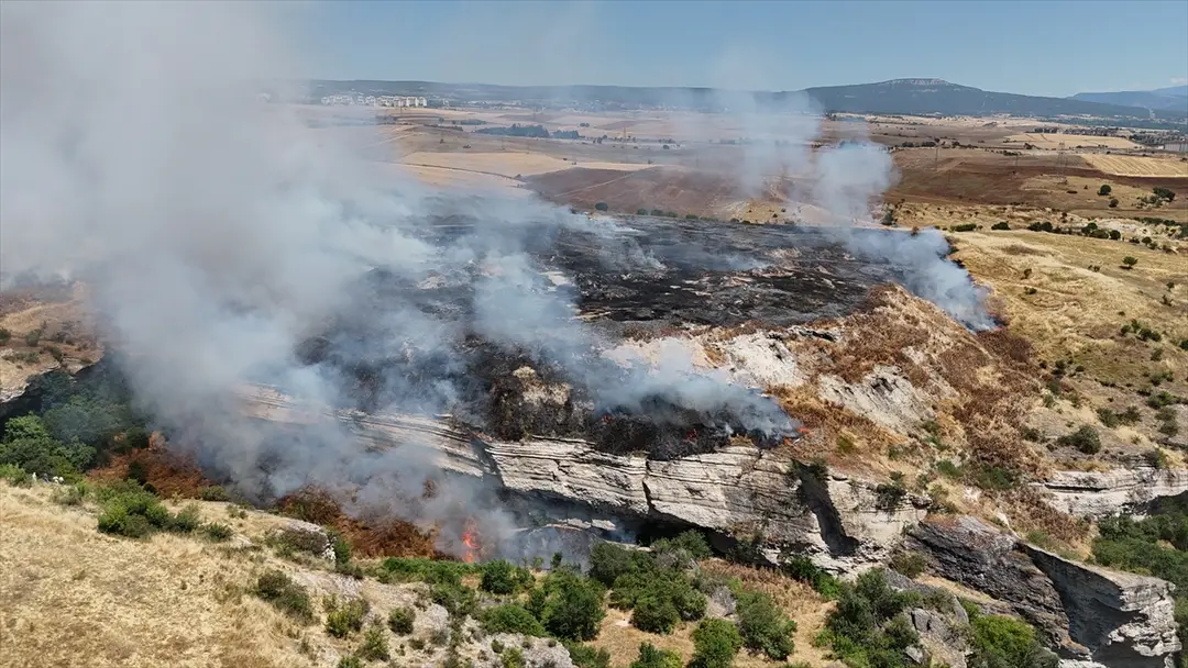 Stoppelfeldbrand in Safranbolu: Einsatzkräfte greifen ein