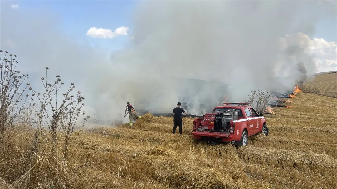 Stubble Fire in Edirne: 30 Decares of Farmland Destroyed