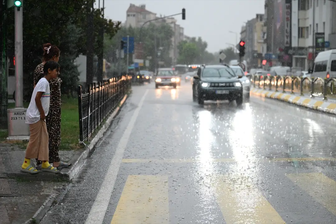 Gewittersturm in Edirne, Temperatursturz