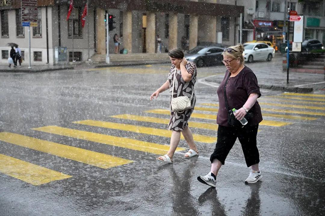 Gewittersturm in Edirne, Temperatursturz