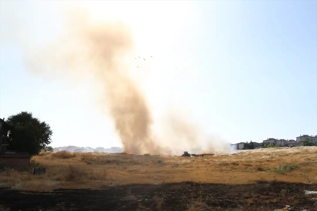 Eskişehir: Graslandbrand vor Häusern gelöscht