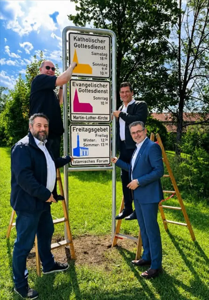 Friday Prayer Times on Signs in Penzberg, Germany