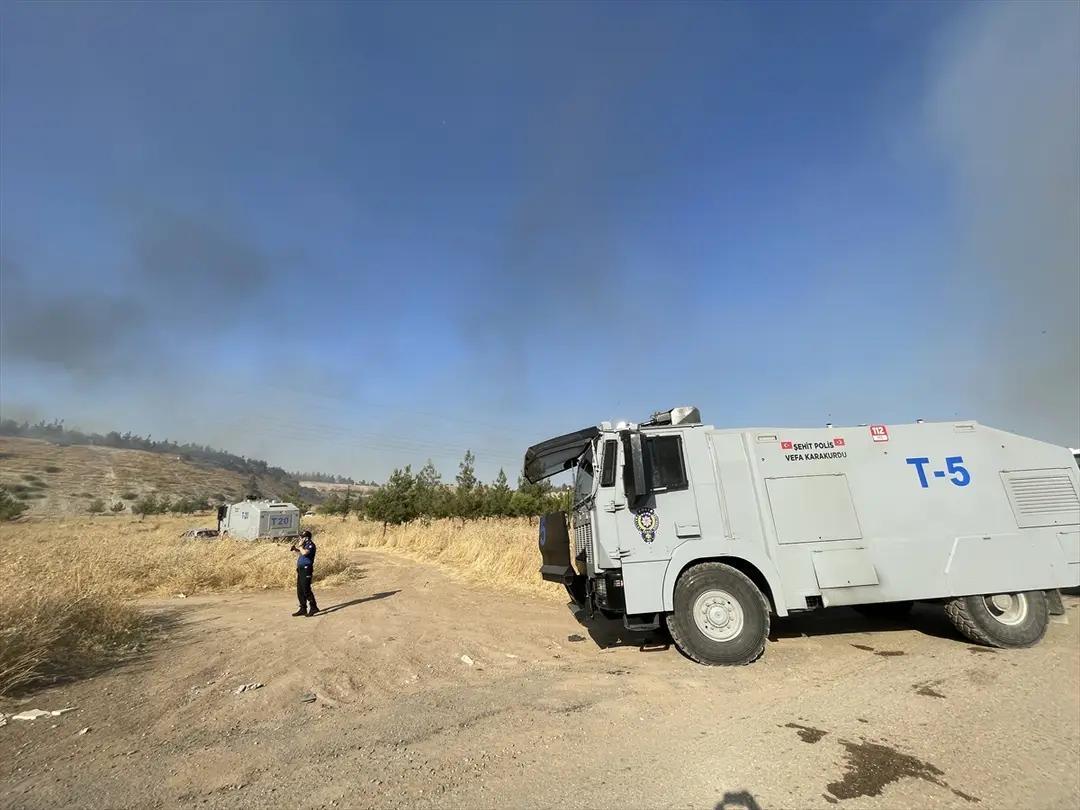 Fire Spreading to Forest in Şanlıurfa Under Control