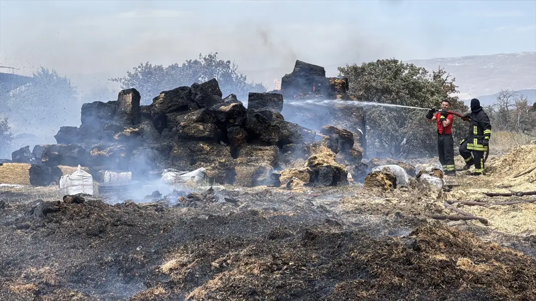 Erzincan Hay Bale Fire Brought Under Control