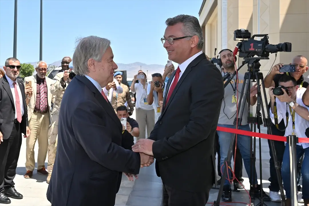 KKTC Cumhurbaşkanı Erhürman, BM Genel Sekreteri Guterres'i kabul etti