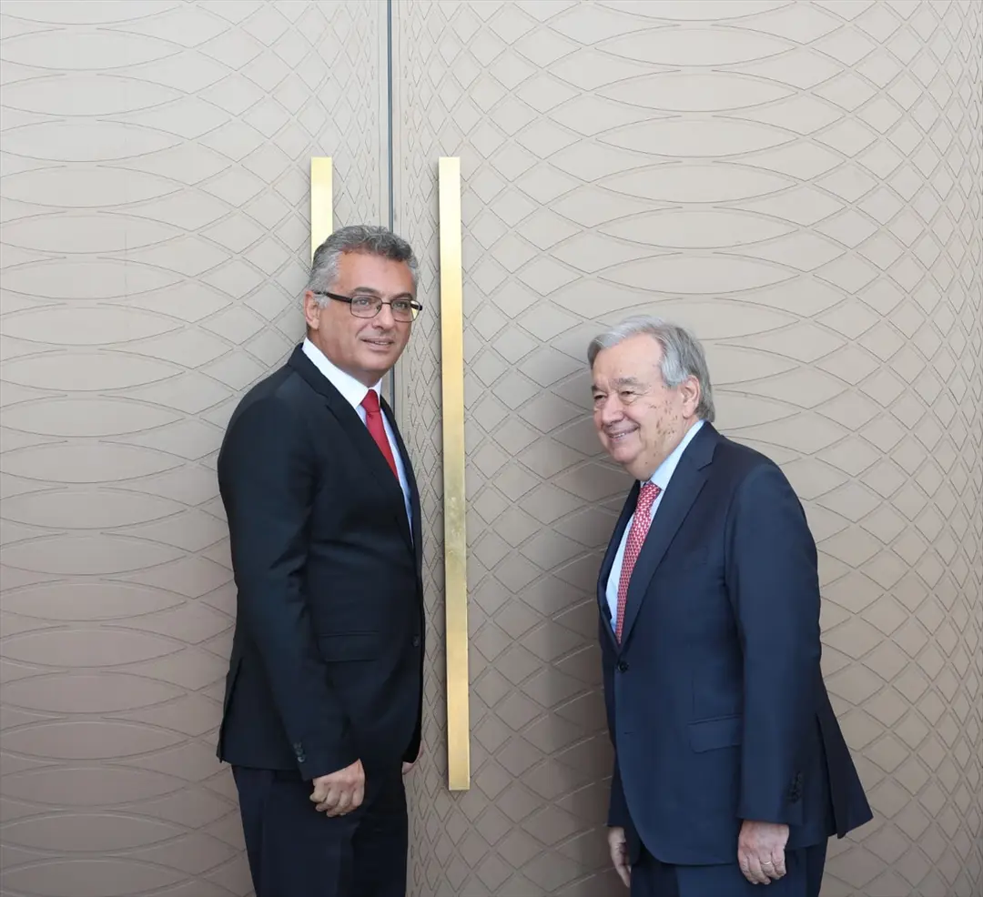 KKTC Cumhurbaşkanı Erhürman, BM Genel Sekreteri Guterres'i kabul etti