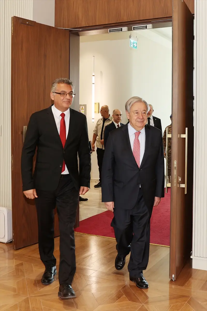 KKTC Cumhurbaşkanı Erhürman, BM Genel Sekreteri Guterres'i kabul etti