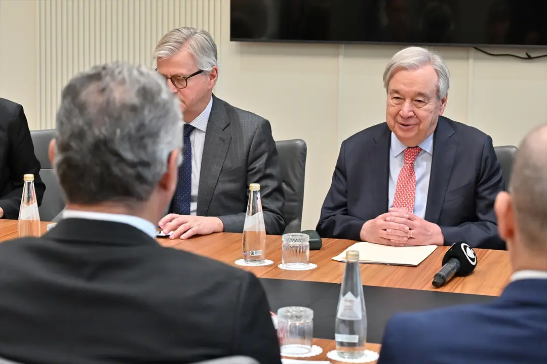 KKTC Cumhurbaşkanı Erhürman, BM Genel Sekreteri Guterres'i kabul etti