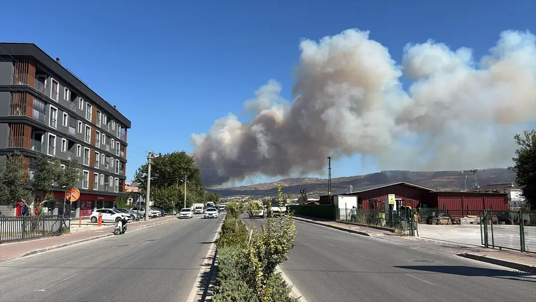 Çanakkale merkezdeki ormanlık alanda çıkan yangına müdahale ediliyor