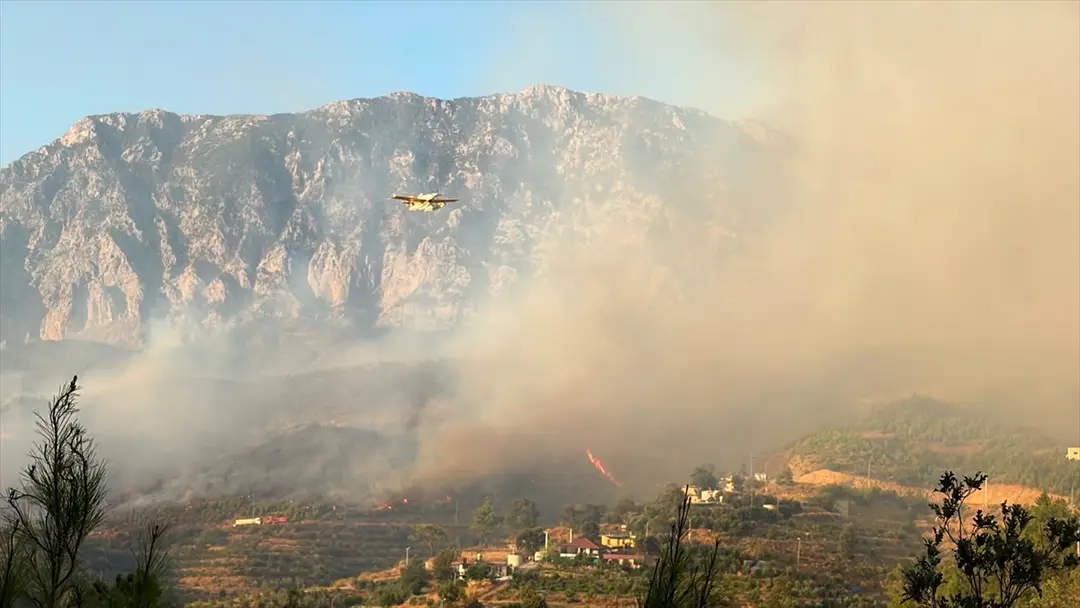 Antalya'da ormanlık alanda çıkan yangına müdahale ediliyor