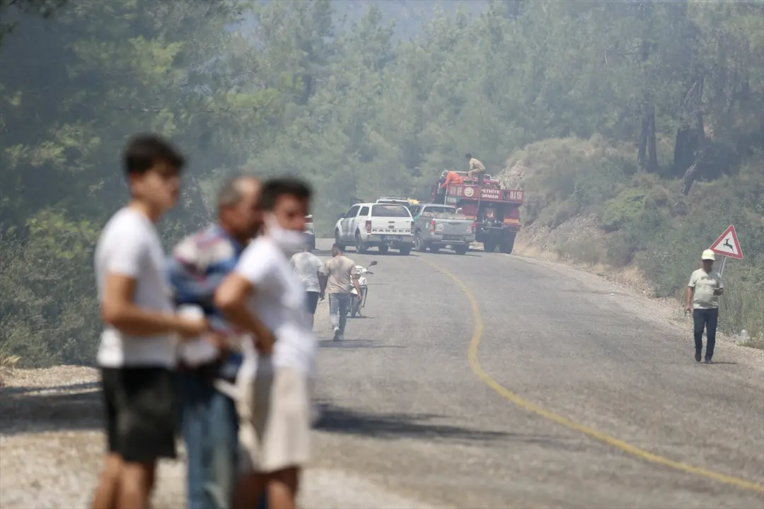 Fethiye'deki orman yangını rüzgarla yeniden alevlendi