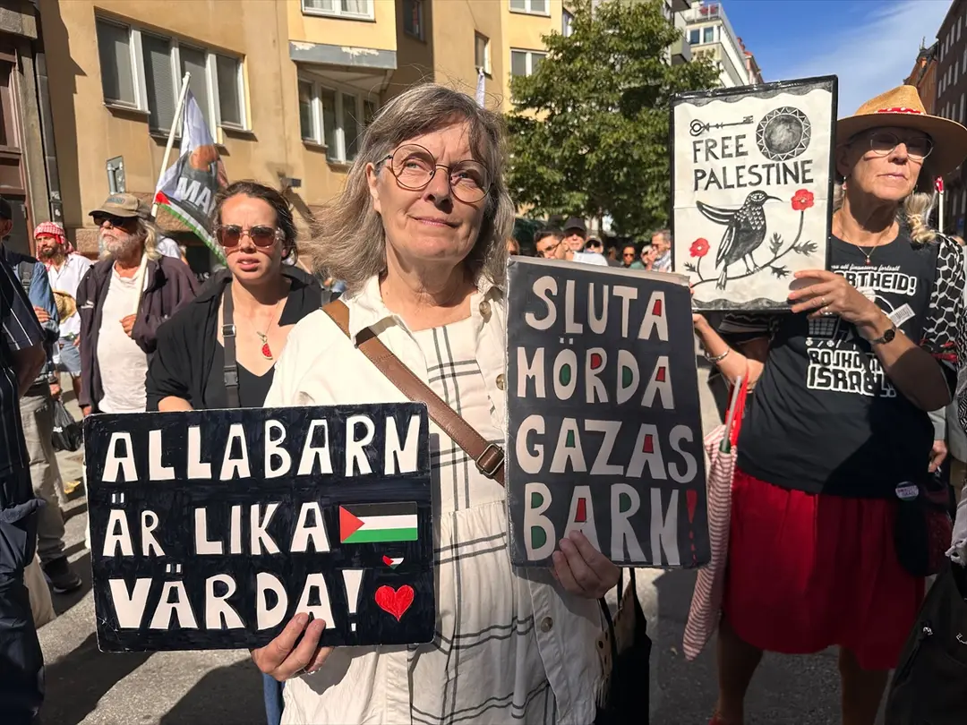Stockholm'de İsrail'in Gazze ve Lübnan saldırıları protesto edildi