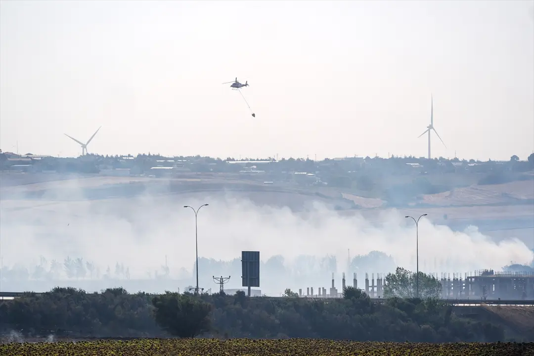 GÜNCELLEME - Silivri'de otluk ve ağaçlık alanda çıkan yangın söndürüldü