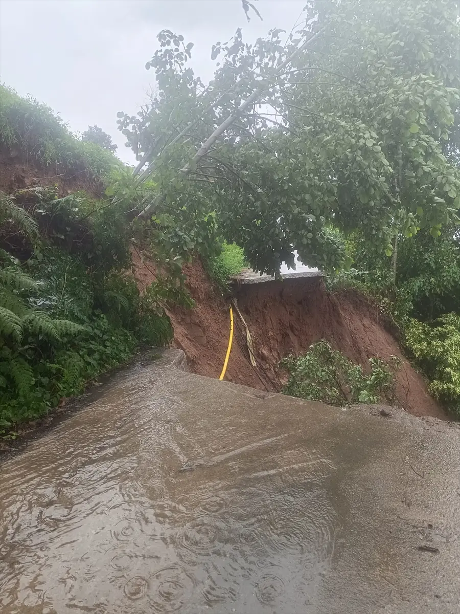 Rize'de sağanak sonrası heyelan: Mahsur kalan 2 kardeş kurtarıldı