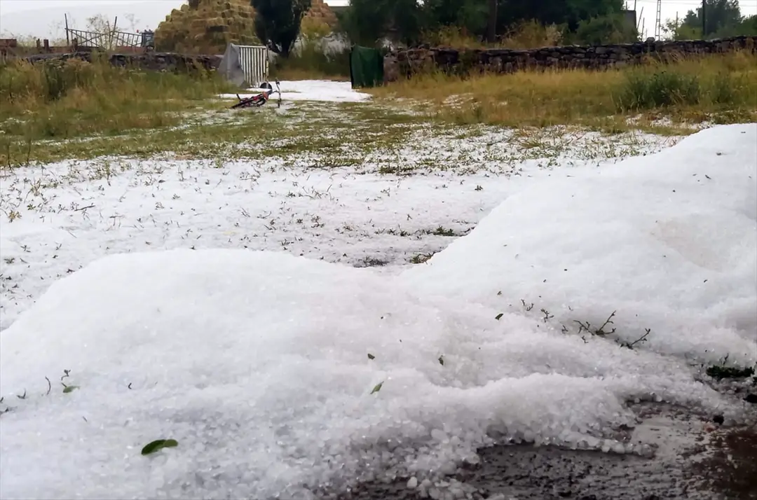 Kars'ta şiddetli dolu ve sağanak: Tarım arazileri zarar gördü