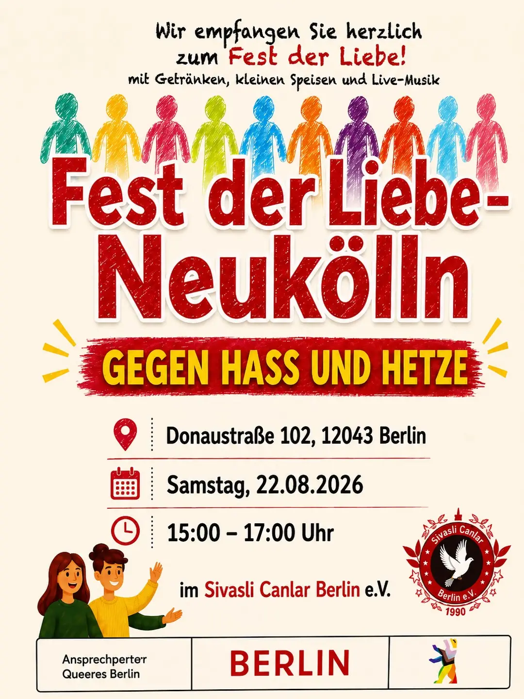 Sivaslı Canlar Verein veranstaltet Liebesfest gegen Hass und Diskriminierung in Neukölln