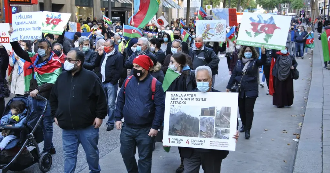 Hamburg’da Azerbaycan ile dayanışma mitingi