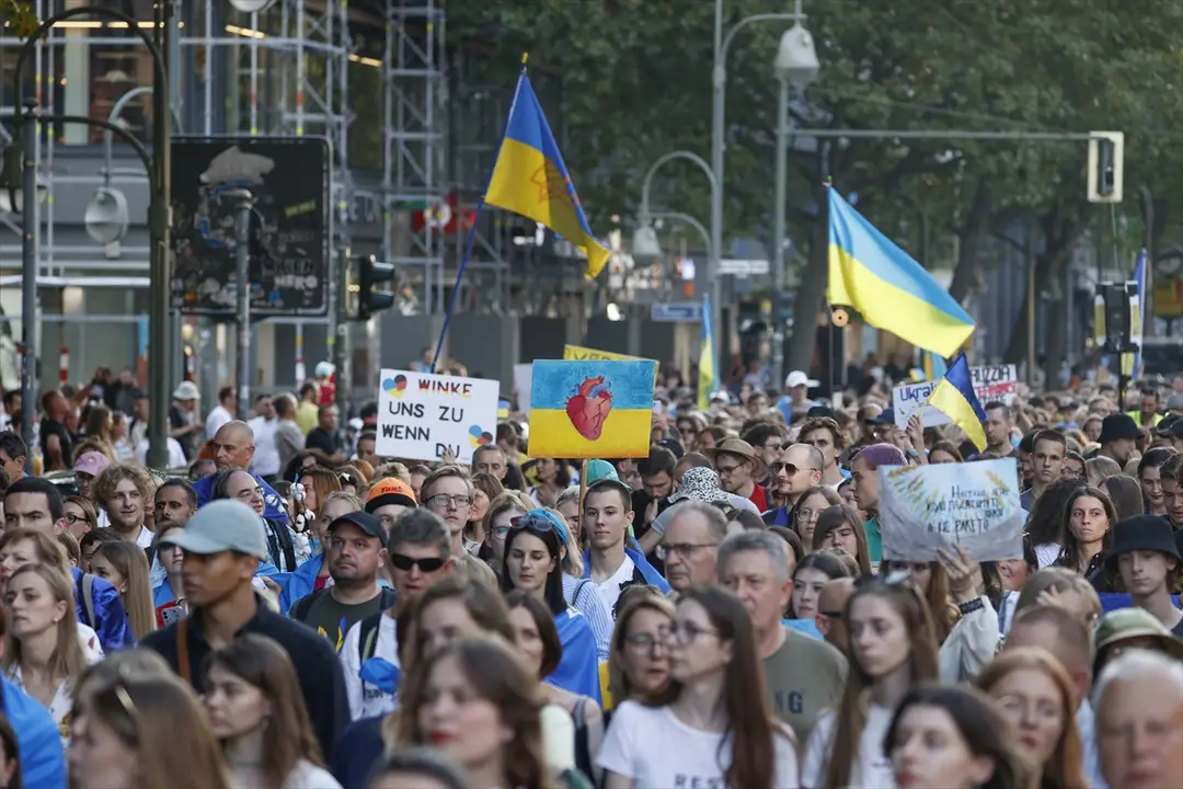Ukrayna'nın Bağımsızlık Günü dolayısıyla Berlin'de yürüyüş düzenlendi