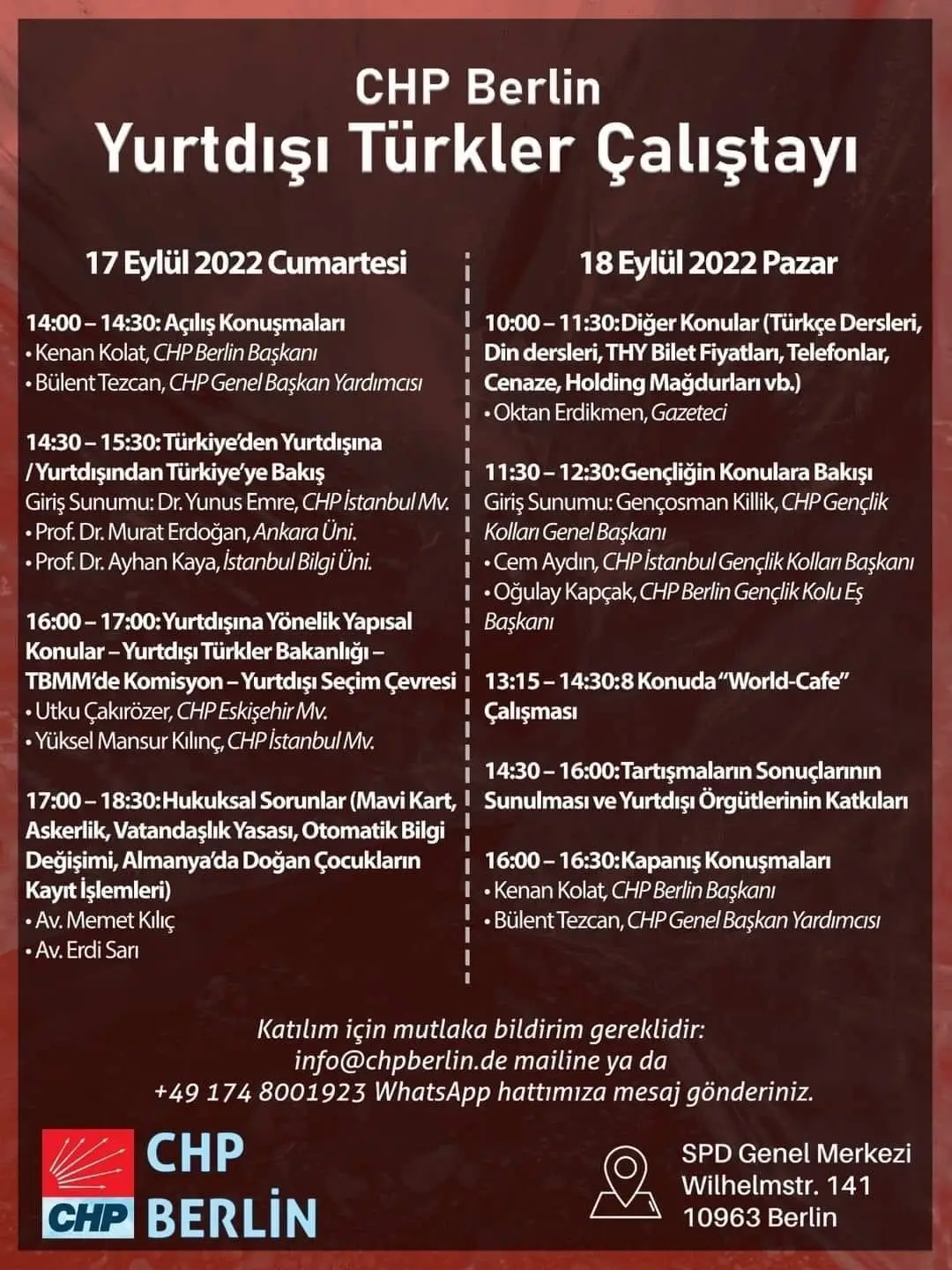 CHP Berlin Örgütün‘ den Yurtdışı Türkler Çalıştayı