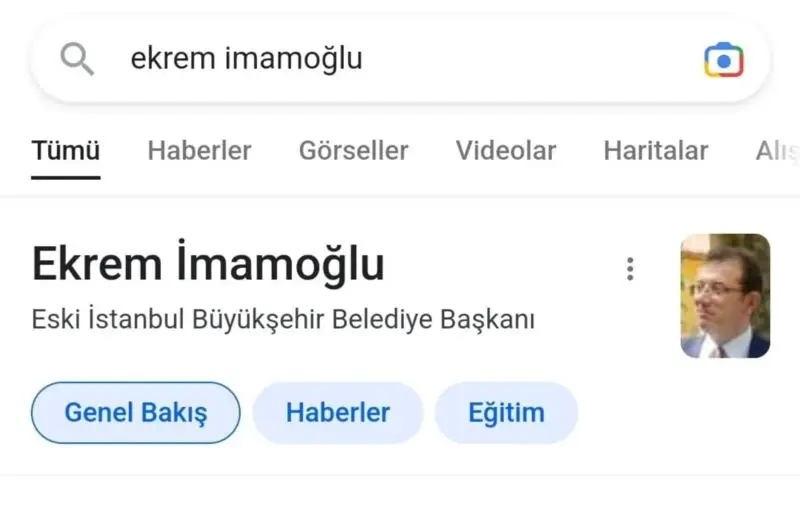 Google İmamoğlu'nu "Eski Belediye Başkanı" Yaptı