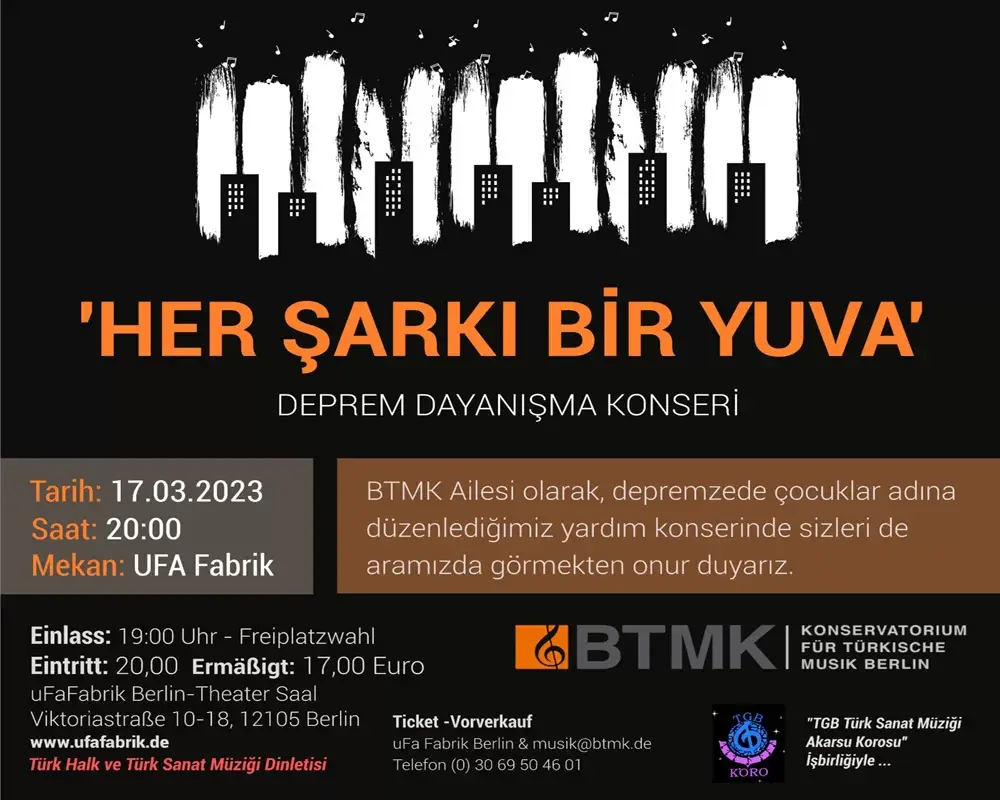 BTMK depremzedeler yararına konser düzenliyor