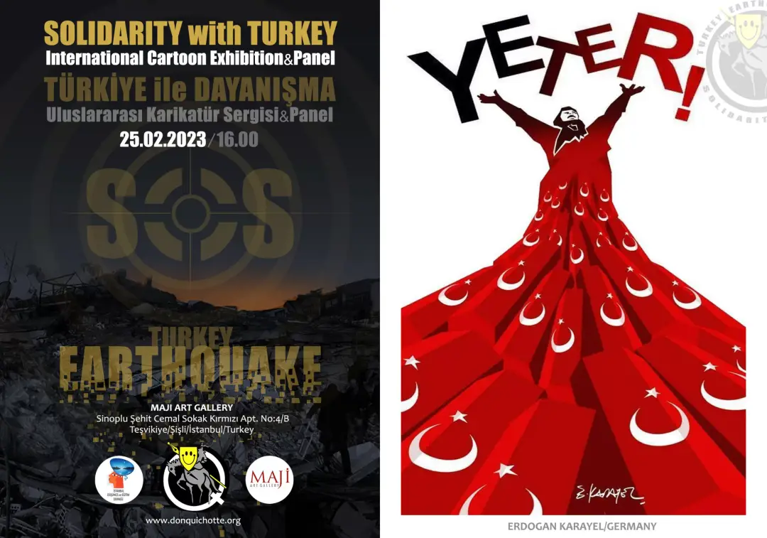 “Türkiye ile Dayanışma” Karikatür Sergisi İstanbul’da Açıldı