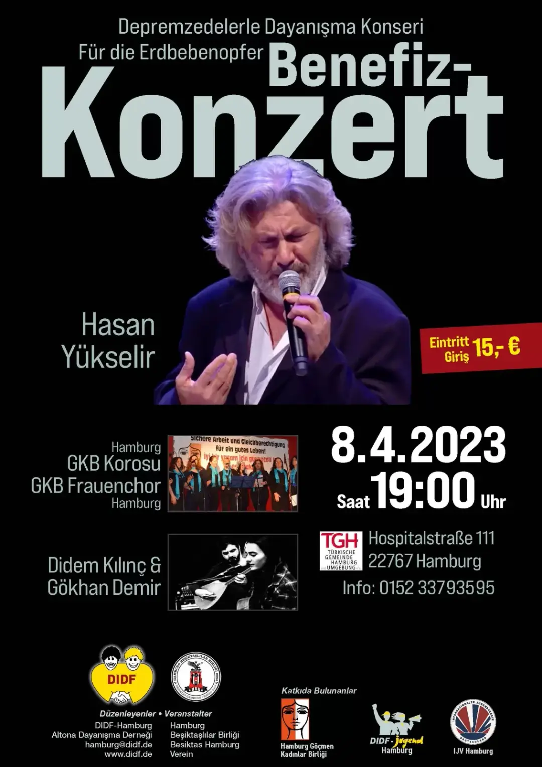 Hasan Yükselir’den depremzedeler için üç şehirde üç konser