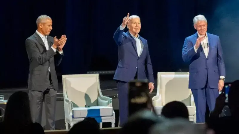 Biden, Obama ve Clinton'ın New York'taki bağış toplama etkinliğinde Gazze tepkisi