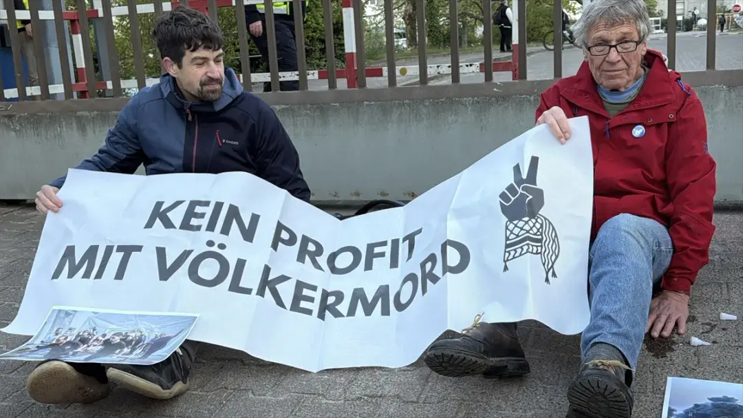 Aktivistler İsrail için mühimmat üreten Rheinmetall şirketini protesto etti