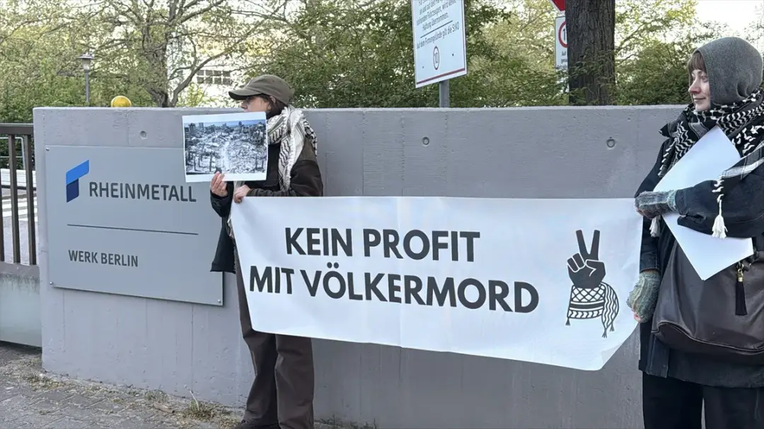 Aktivistler İsrail için mühimmat üreten Rheinmetall şirketini protesto etti