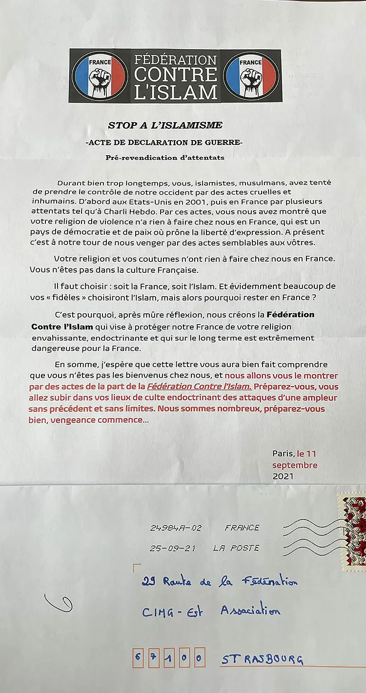Avrupa'nın en büyük camisine tehdit mektubu
