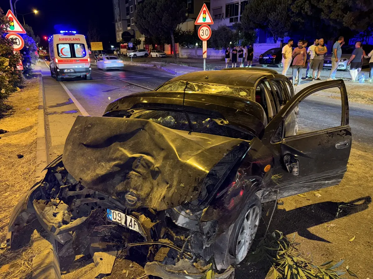 Aydın'da ağaca çarpan otomobilde 6 yaralı