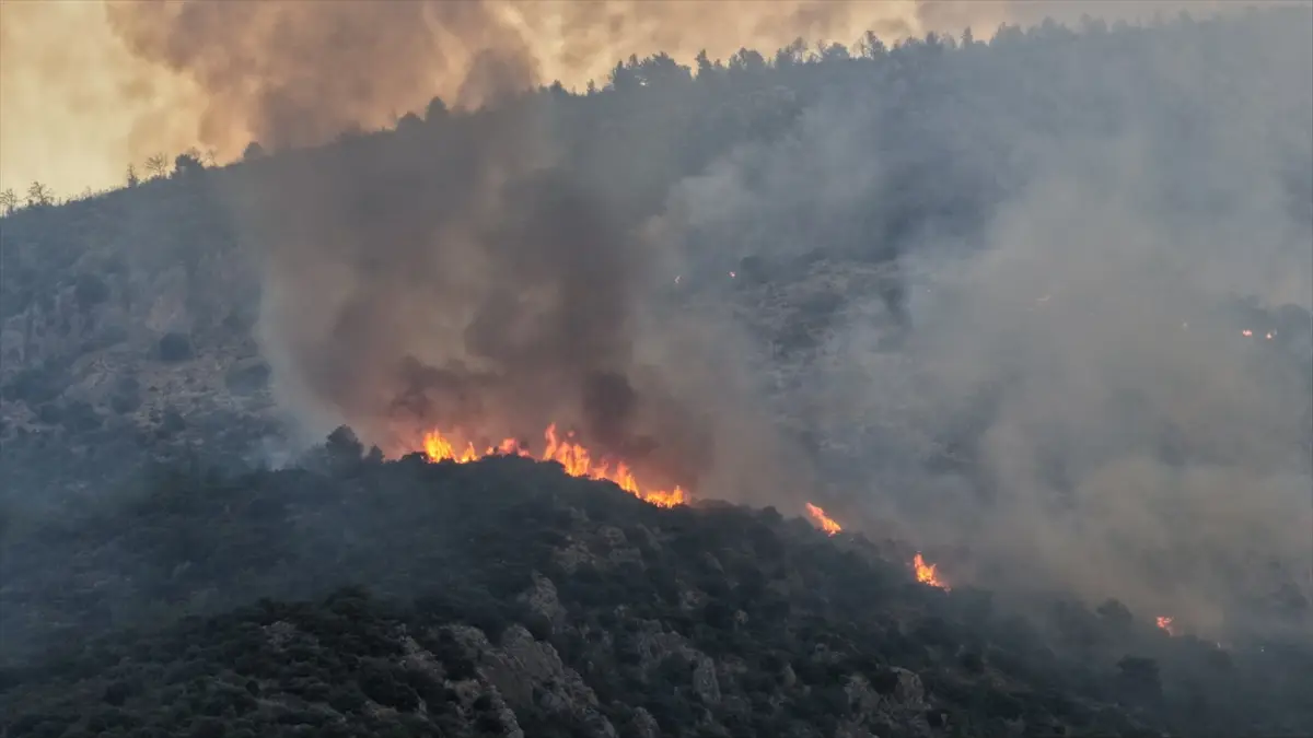 Antalya Kaş'taki orman yangınına havadan ve karadan müdahale sürüyor