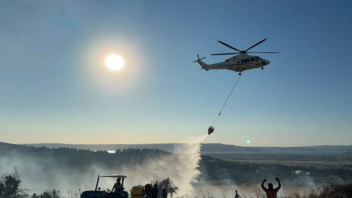 Çanakkale'de ormanlık alanda çıkan yangın büyük ölçüde kontrol altına alındı