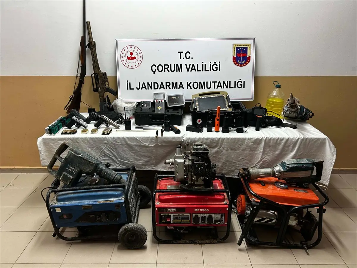 Çorum'da izinsiz define kazısı: 5 şüpheli tutuklandı