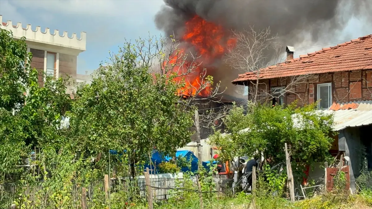 Sakarya'da iki katlı ahşap evde çıkan yangın söndürüldü