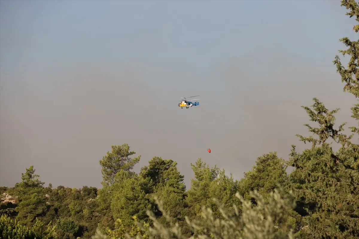 Antalya'da ormanlık alandaki yangına müdahale sürüyor