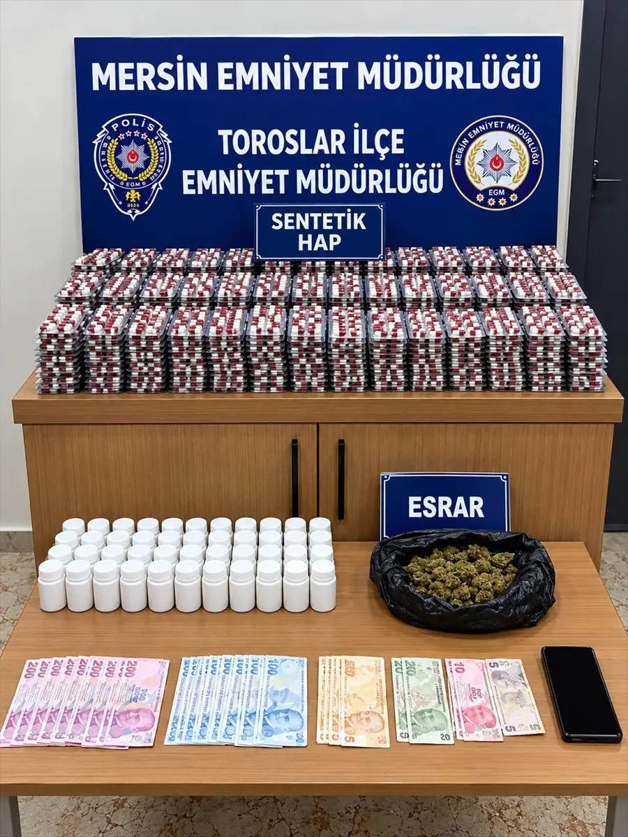 Mersin'de 11 bin 274 sentetik uyuşturucu hap ele geçirildi