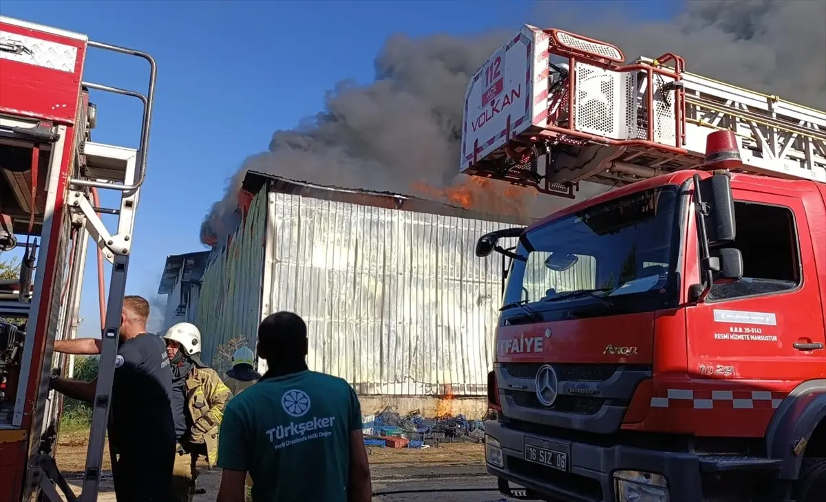 Bursa Yenişehir soğuk hava deposu yangını: Ekipler devrede