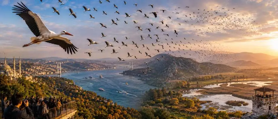 Grand Spectacle Over Turkey: Storks' Journey to Africa