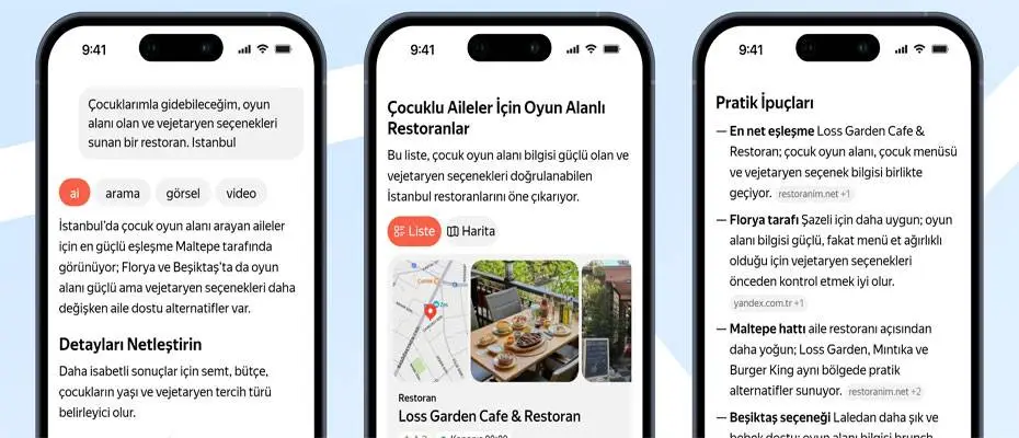 Yandex Maps ve Navi'ye Türkiye'nin ilk yapay zekâ sohbeti